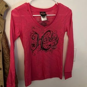 Harley long sleeved pink shirt